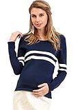Sweet Mommyマタニティ、授乳Long Sleeve Placement Stripe Organicコットンセーター US サイズ: L カラー: ブルー