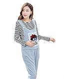 Tresor マタニティ 産前 産後 妊娠 初期 中期 後期 綿 素材 柔らかい生地 ゆったり 長袖 紐調節 ワンピース ポケット付き TRAP-152894　グレーXL