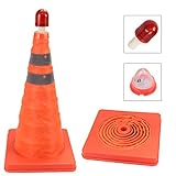 WORTH GARDEN 折畳みカラーコーン 【上下 LEDユニット付き 】 駐車、工事現場 LEDランプ 点灯 50CM高さ