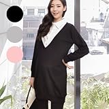 授乳・マタニティウェアシャツレイヤード風授乳ワンピース SOD5102 FREE(フリー) GRAY(グレー)