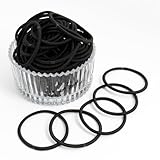 [Herbeluemily] ヘアゴム リングゴム 大容量 30本セット 髪ゴム 結び目なし 太さ 4mm 内径 5cm ブラック HM-0003-R0055-NC-BK30