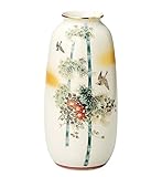 九谷焼 竹雀　和型花瓶　サイズ 12x 高さ25cm