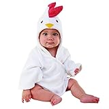 Baby Aspen, Barnyard Bathtime Chicken Hooded Spa Robe, White, 0-9 Months by Baby Aspen