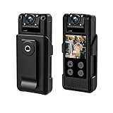 4Kミニボディカメラ、180°レンズ回転付きボディ装着カメラ、小型ポケットポータブルパーソナルカメラ、140度広角、WiFi接続