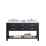 Ove Decors sarasota-60 Vanity with Carrera大理石カウンタートップと2つ20 "長方形アンダーマウントBasins、60、"エスプレッソ