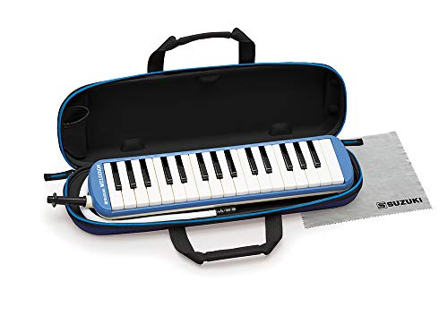 SUZUKI スズキ 鍵盤ハーモニカ メロディオン アルト 32鍵 ブルー FA-32B 軽量本体 通学に優しいセミハードケース