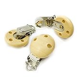 10pc Wood Natural Charm Baby Pacifier Clip Charm Antique Baby Teether Toys by LOVEBABY