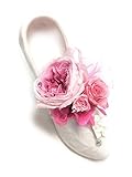 【プリザーブドフラワー／白い陶器のシューズ】大輪の一輪の薔薇とミニ薔薇を添えて【リボンラッピング付き】
