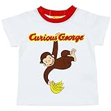 【本体綿100％】2017年 夏物 おさるのジョージ バナナいただき 半袖Ｔシャツ Curious George ホワイト◇90cm
