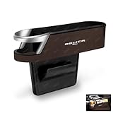 デリカ 車用サイド収納ボックスシートポケット デリカ D5 CV系 D5-R 車用 シート隙間埋め シート 車席隙間ポケット 車用ドリンクホルダー 小物入れ付き 落下防止 (助手席用/1個,ブラウン)