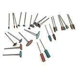 ノーブランド品 ゴム砥石 2.35mmシャンク コーン ヘッド セラミック 研磨 マウント26個入り