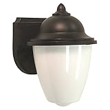 Sea Gull Lighting 89018BLE-12 Lormont - One Light Outdoor Wall Sconce, Black Finish with White Acryl