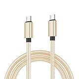 明誠 USB Type C 充電ケーブル USB C to C PD60W対応【長さ2m】急速充電 iPhone 16 充電ケーブル USB Type-C to Type-C 高速データ転送 USB2.0 高耐久 ナイロン編み素材 MacBook Pro、iPad、iPhone 16 Pro Max、iPhone 15、Galaxy等USB-C機種対応(2m、ゴールド)
