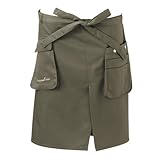 ガーデンエプロン ショート丈 45cm カーキ