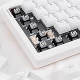 mintcap 135Keys ホワイトクリスタルゼリー半透明MDAプロファイルキーキャップ、カスタムシャインスルーキーボードキーボードキャップ 60%65%75%80%95%100%チェリーガテロンMXスイッチメカニカル。