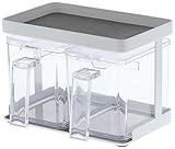 山崎実業 調味料入れ 調味料ストッカー&amp;ラック タワー 2個セット ホワイト 3341