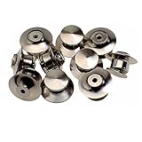 A-CRAFT 10個セット ピンバッジ キャッチ 留め具 デラックス タイプ1 薄型クラッチ (シルバー)