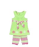 グリーン花柄チュニック&ショーツToddler Girl 2t