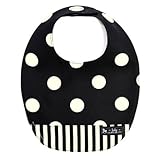 赤ちゃんにやさしい安心スタイ・ビブ・よだれかけ（丸型・日本製）　polka dot large（black）　B0106400