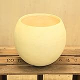 ナチュラルガーデン雑貨/鉢：スムーズグローブポット* ホワイト(GF2647)