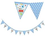 Kiddiwinks Partyware Paper Bunting 2.5m - Boy Design by Miss Bo Peep