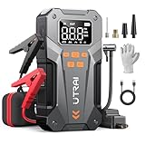 UTRAI ジャンプスターター 空気入れ一体型 12V 車用 バイク・自転車対応 5000A エンジンスターター エアコンプレッサー搭載 モバイルバッテリー機能 USB出力 LEDライト PSE認証済