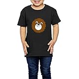 面白い ボーイとガール テディベア クマ 可愛い くま Ｔシャツ 100%棉 Black Size 5-6 Toddler