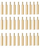 50個 六角スペーサー M3 x20mm +6mm メネジ ゴールドトーン ブラススタンドオフ