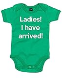 (女性たち！　私が来ました！) Ladies! I Have Arrived!, プリント　ベビースーツ - グリーン/白 12-18 ヶ月