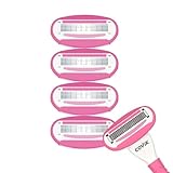COVIK ミニカミソリ替刃 女性用トラベルカミソリ シェービング用レディースカミソリ 5枚刃レディースカミソリ 替刃 (替刃４コ入+収納袋)