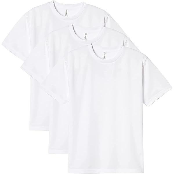 Amazon | [グリマー] ドライ Tシャツ 3枚組 ホワイト LL | T