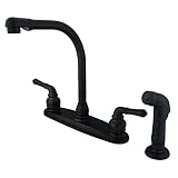 Kingston Brass KB755SP Magellan High Arch Kitchen Faucet with Sprayer, 7-Inch, Oil Rubbed Bronze by 