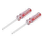 Hommy 2ｘ赤クリア　すべり止めハンドル　4mmマグネットチップ T25安全トルクススクリュードライバ