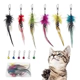 SONGWAY 猫 おもちゃ 猫じゃらし 羽根 ねこ玩具 昆虫 蝶々 大飛ぶ虫 6個交換用