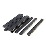 uxcell ピンソケット　40 ピン ダブル 列 フラット メス ヘッダー ソケット コネクタ　10pcs