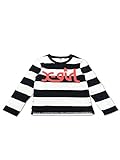 (エックスガール ステージス) X-girl Stages ﾛｺﾞ ﾎﾞｰﾀﾞｰ長袖Tｼｬﾂ 110cm ホワイト