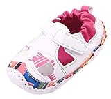 (ビグッド)Bigood 赤ちゃん ベビー靴 PU 女の子 子供靴 ベビースニーカーフォーマル フラット ルーム シューズ 出産祝い キリン柄 マジック付き 13cm ホワイト