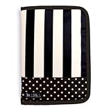 母子手帳ケース ファスナー モノトーン マルチケース wide stripe(twill・black)× polka dot small(twill・black) B2801000