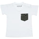2017年 夏物 un-deco アンデコ ワッフル ダンガリーポケ 半袖Ｔシャツ アイボリー◇95cm