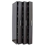 3連 スリムラック 本棚 薄型 スライド コミック収納 漫画収納 マンガ収納 キャスター付き 書棚 大容量 木製 ダークブラウン TCP348-DBR J-Supply