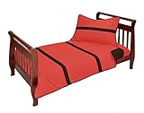Baby Doll Solid Stripe 4 Piece Toddler Bedding Set, Orange/Brown [並行輸入品]