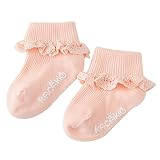 ZZソックス赤ちゃん女の子新生児プリンセスレースソックスフリル靴下春夏用 カラー: ピンク