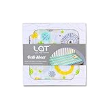 LAT(リー·アンド·タウン)ベットカバー　ベビー用フィッティングシーツ Baby Muslin fitted cirb sheet　１枚セット　コットン100% 　柄型デザイン (緑サークル)