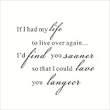 chendongdong If I Had My Life To Live Over Again Romantic Vinyl Wall Quotes Saying Stickers by chend