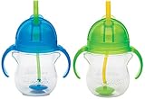 Munchkin Click Lock 7 Ounce Weighted Flexi-Straw Cup, 2 Pack, Blue/Green by Munchkin