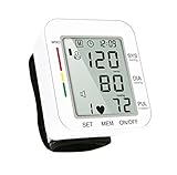 手首血圧モニターオートホームスマートデジタル血圧モニター英語LCDモニターデジタル血圧モニター医療グレード精度血圧計ホームポータブル高齢者の親の健康ギフトXUAN