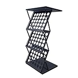 マガジンラック パンフレットスタンド 垂直フロアスタンドブック折りたたみデータスタンドラックプロパガンダシングルカラーページアルバムディスプレイスタンド新聞ラックディスプレイ (色 : ブラック, サイズ : 47.5x39x101cm)