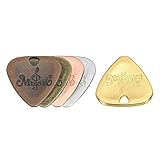 uxcell ギターピック 厚さ2mm サイズ30mmx26mm メタルギター 楽器用 各種カラー 5個入り