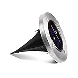 FEIYANGC 地下ランプソーラー庭の装飾ランプウォームホワイトライト（2V/100mAh、4本/セット）