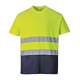 (ポートウエスト) Portwest メンズ ハイビズ 高視認 夜光/蛍光/反射 ツートーン 安全 半袖Tシャツ セーフティー (3XL) (イエロー/ネイビー)